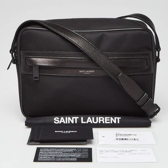 Yves Saint Laurent Black Nylon/Leather Small Camp Camera Crossbody Bag - Picture 2 of 10
